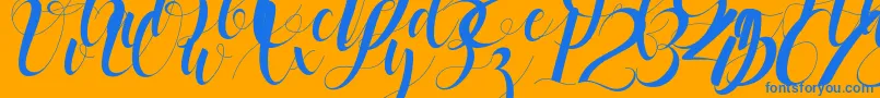 black stud Font – Blue Fonts on Orange Background