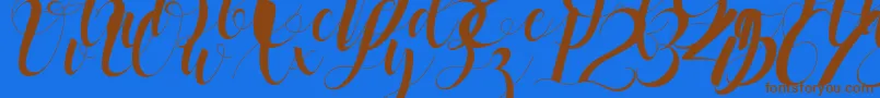 black stud Font – Brown Fonts on Blue Background