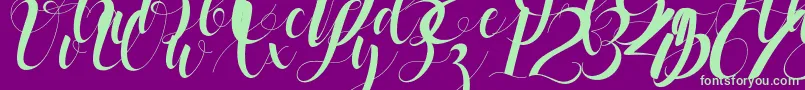 black stud Font – Green Fonts on Purple Background