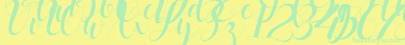 black stud Font – Green Fonts on Yellow Background