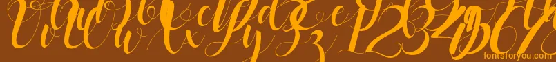 black stud Font – Orange Fonts on Brown Background