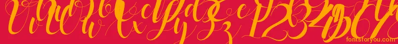 フォントblack stud – 赤い背景にオレンジの文字