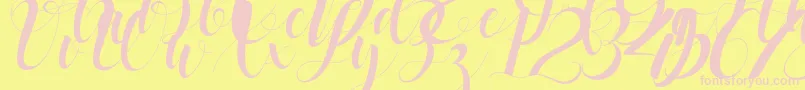 black stud-Schriftart – Rosa Schriften auf gelbem Hintergrund