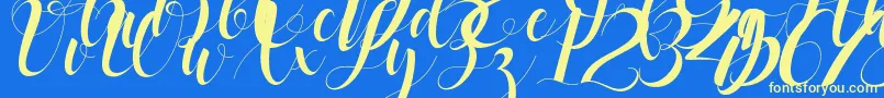 フォントblack stud – 黄色の文字、青い背景