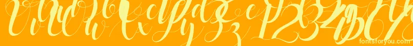 black stud-Schriftart – Gelbe Schriften auf orangefarbenem Hintergrund