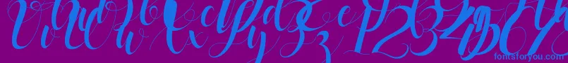 black stud Font – Blue Fonts on Purple Background