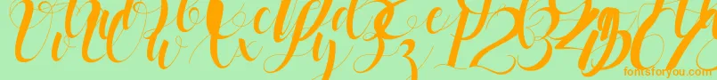 black stud Font – Orange Fonts on Green Background