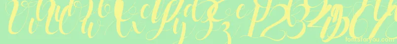 black stud Font – Yellow Fonts on Green Background