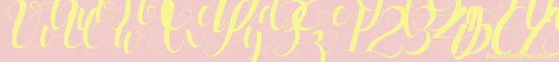 black stud-Schriftart – Gelbe Schriften auf rosa Hintergrund