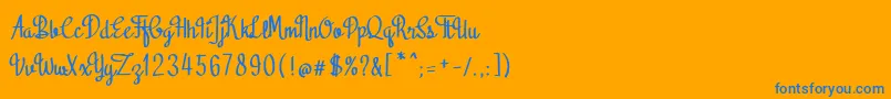 Black Sweet Font – Blue Fonts on Orange Background