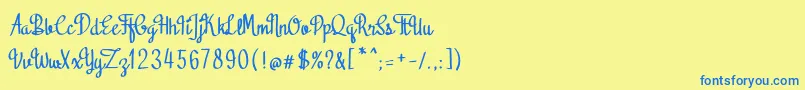 Black Sweet Font – Blue Fonts on Yellow Background