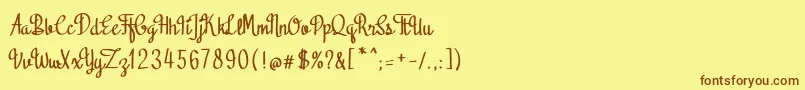 Black Sweet Font – Brown Fonts on Yellow Background