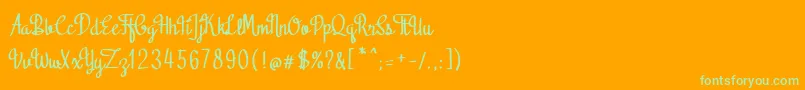 Black Sweet Font – Green Fonts on Orange Background