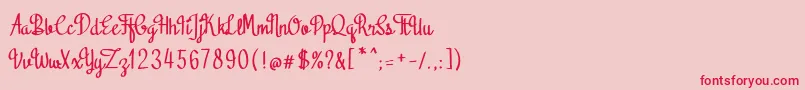Black Sweet-Schriftart – Rote Schriften auf rosa Hintergrund