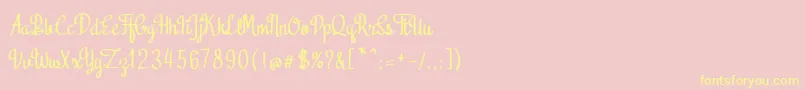 Black Sweet Font – Yellow Fonts on Pink Background