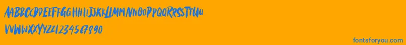 Black Torch Font – Blue Fonts on Orange Background