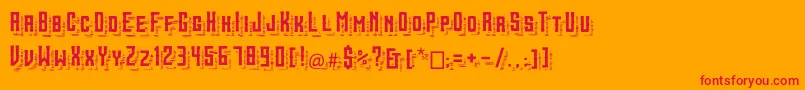フォントSanctumShadelines – オレンジの背景に赤い文字