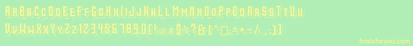 SanctumShadelines Font – Yellow Fonts on Green Background