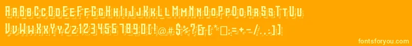 SanctumShadelines Font – Yellow Fonts on Orange Background