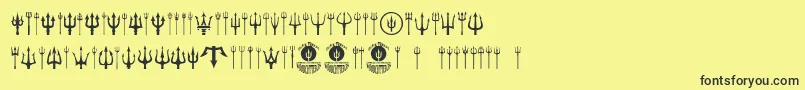 Black Trident Font – Black Fonts on Yellow Background