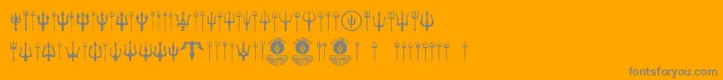 fuente Black Trident – Fuentes Grises Sobre Fondo Naranja