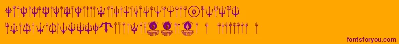 Black Trident Font – Purple Fonts on Orange Background