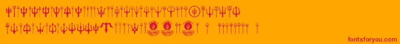 フォントBlack Trident – オレンジの背景に赤い文字
