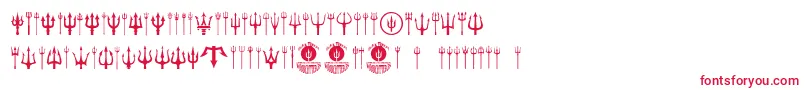 Black Trident Font – Red Fonts on White Background