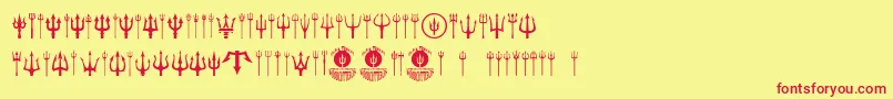Police Black Trident – polices rouges sur fond jaune