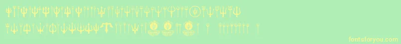 Black Trident Font – Yellow Fonts on Green Background