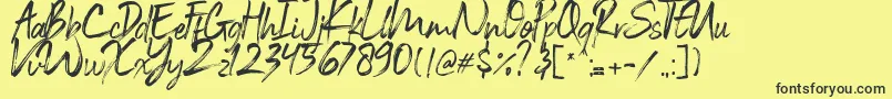 Black Vosten Personal Use Font – Black Fonts on Yellow Background