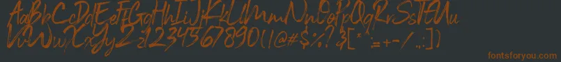Black Vosten Personal Use-Schriftart – Braune Schriften auf schwarzem Hintergrund