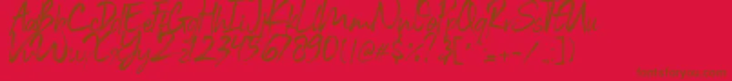 Black Vosten Personal Use Font – Brown Fonts on Red Background
