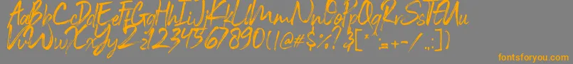 Black Vosten Personal Use Font – Orange Fonts on Gray Background