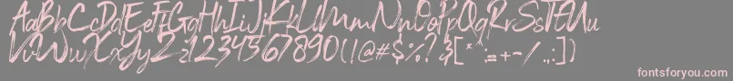 Black Vosten Personal Use Font – Pink Fonts on Gray Background