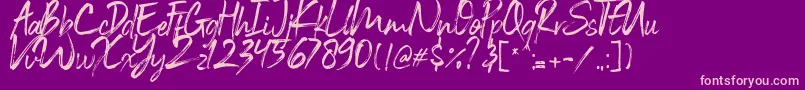 Black Vosten Personal Use Font – Pink Fonts on Purple Background