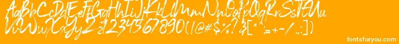 Black Vosten Personal Use Font – White Fonts on Orange Background