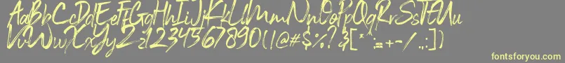 Black Vosten Personal Use Font – Yellow Fonts on Gray Background