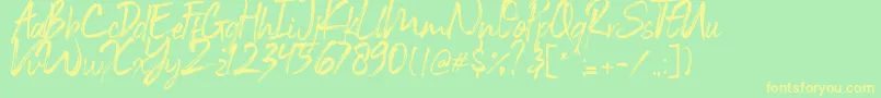 Black Vosten Personal Use Font – Yellow Fonts on Green Background