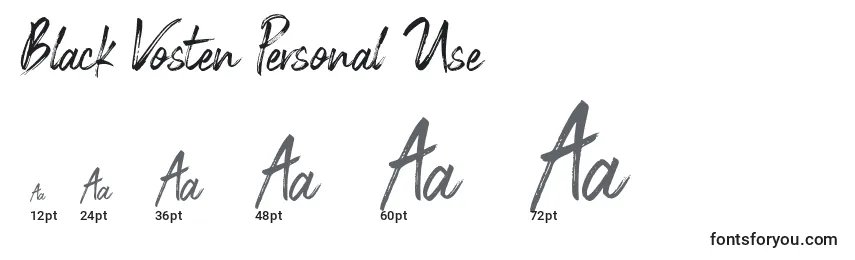 Black Vosten Personal Use Font Sizes