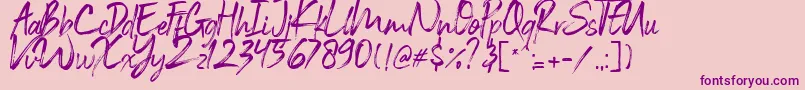 Black Vosten Personal Use Font – Purple Fonts on Pink Background