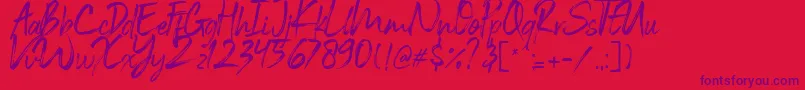 Black Vosten Personal Use Font – Purple Fonts on Red Background