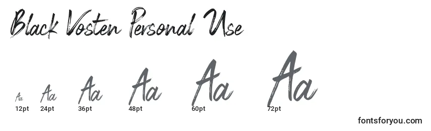 Black Vosten Personal Use (121472) Font Sizes