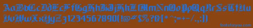 フォントblack – 茶色の背景に青い文字