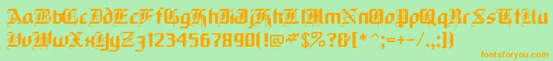black Font – Orange Fonts on Green Background