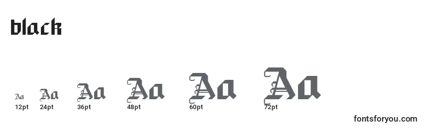 Tamaños de fuente Black (121473)