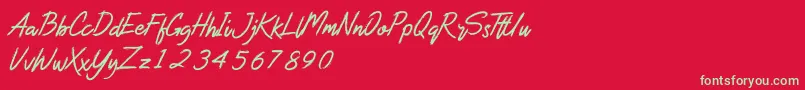 Blackbeard demo Font – Green Fonts on Red Background