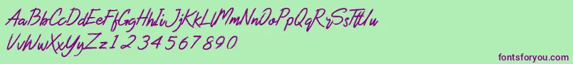 Blackbeard demo Font – Purple Fonts on Green Background