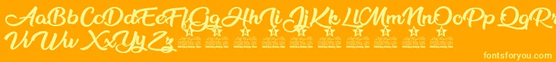 Blackberry Jam Personal Use Font – Yellow Fonts on Orange Background
