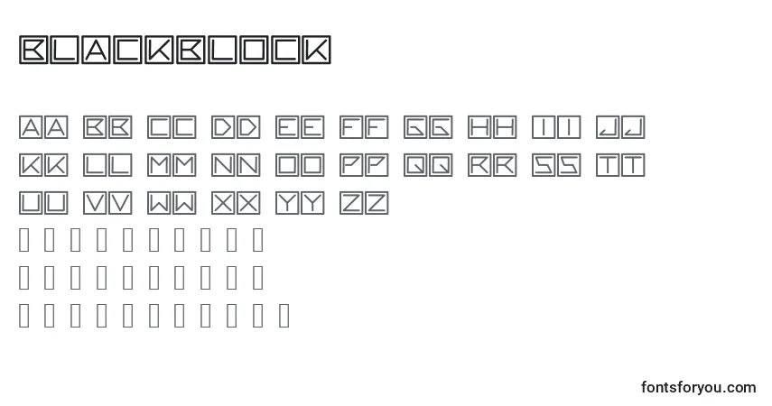 Schriftart Blackblock – Alphabet, Zahlen, spezielle Symbole
